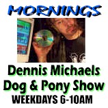 Dennis Michaels jumps in at 6:00AM Pacific and starts up the 60s and 70s Classics with 7 in a row every hour 
and only two commercial breaks. Click the pic for our weekday schedule.